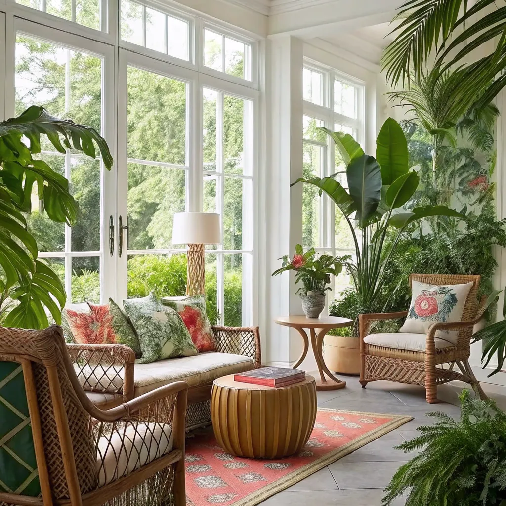 Bright tropical inspired interior